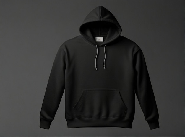 un hoodie noir avec un carré blanc sur le devant