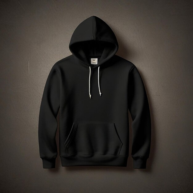 Photo un hoodie noir avec une fermeture éclair blanche sur le devant