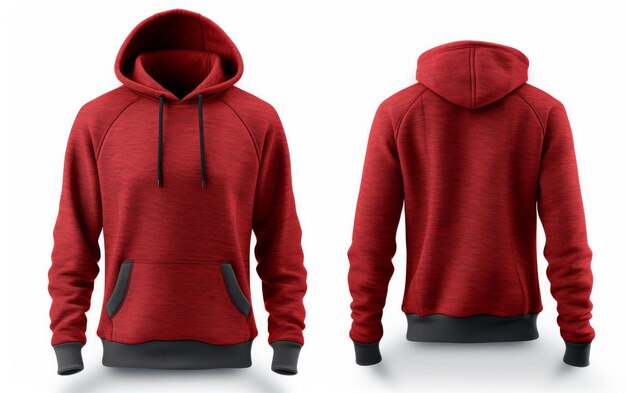 Hoodie rouge sur fond blanc