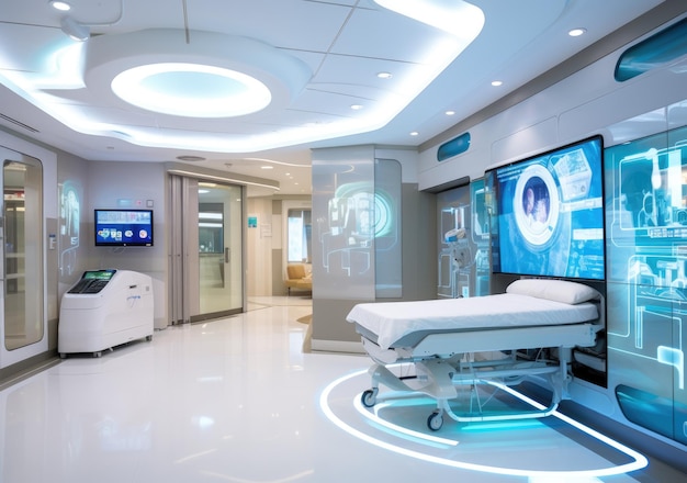 hôpital du futur concept médecin en médecine futuriste concept médical technologie science médicale IA générative