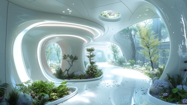 Un hôpital futuriste avec des jardins de lumière guérissante