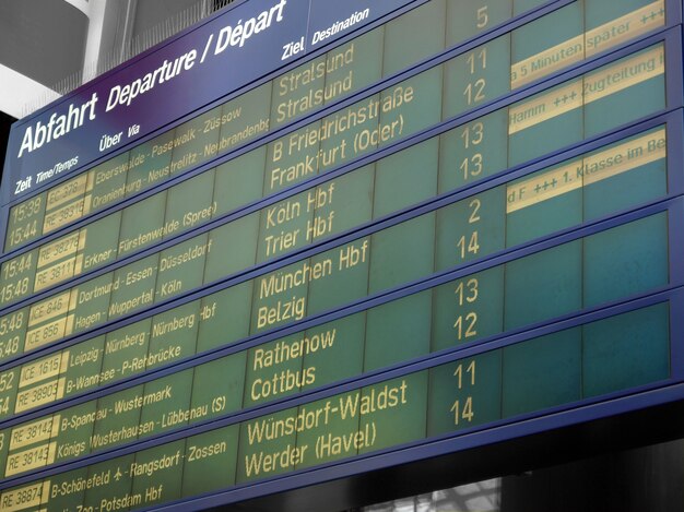 Horaire à la gare