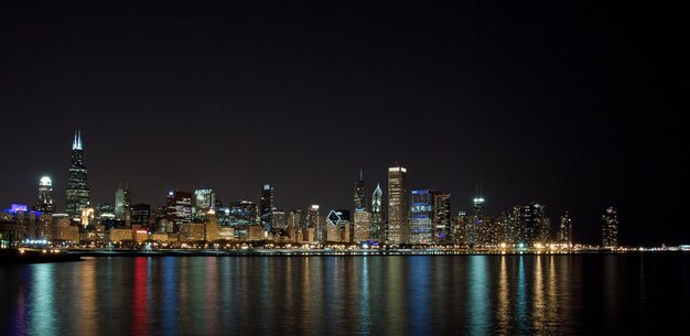 Photo l'horizon de chicago la nuit