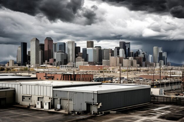 Photo l'horizon de denver avec des bâtiments gris