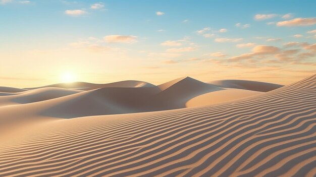 Photo l'horizon doré une danse céleste des dunes au coucher du soleil