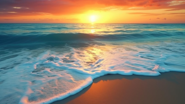 Photo l'horizon doré une symphonie des couleurs du coucher du soleil