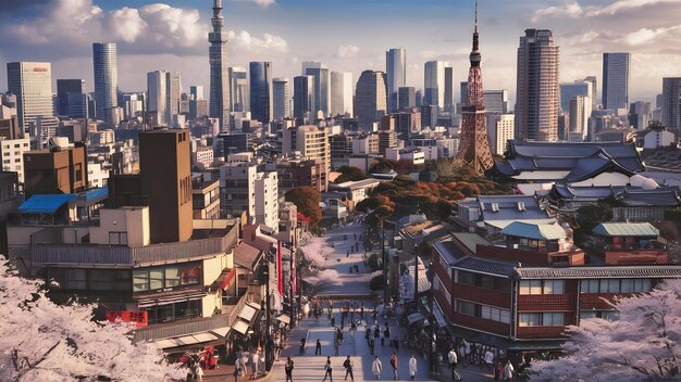 L'horizon du paysage urbain de Tokyo