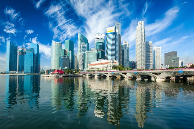 L'horizon des gratte-ciel de Singapour