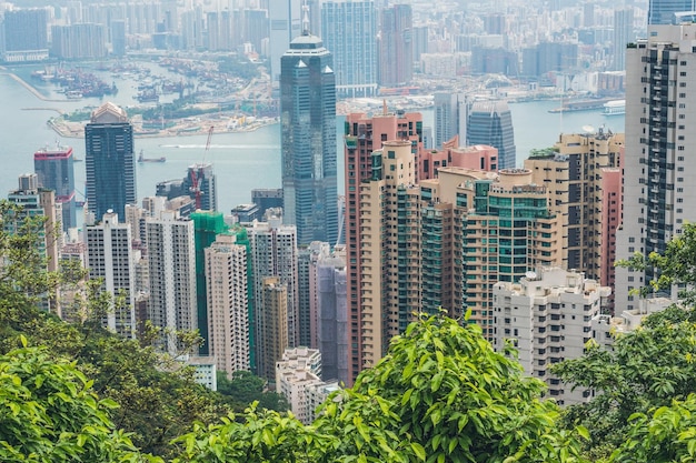 Horizon de Hong Kong. Vue depuis le pic Victoria.