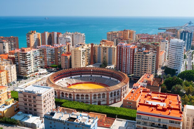 L'horizon de Malaga, en Espagne, vers la mer Méditerranée