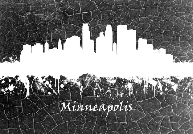 Horizon de Minneapolis noir et blanc