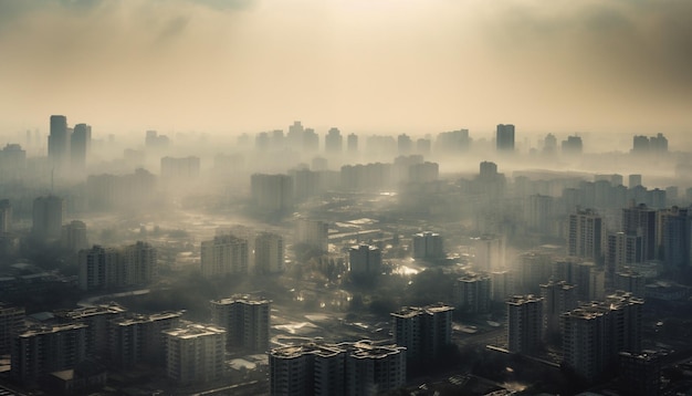 Horizon moderne de Pékin illuminé au crépuscule un paysage urbain futuriste généré par l'IA