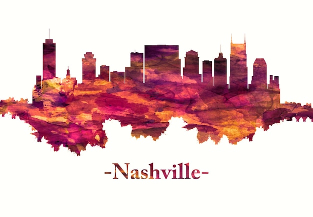 Horizon de Nashville Tennessee en rouge