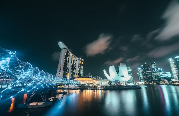 Horizon de Singapour la nuit