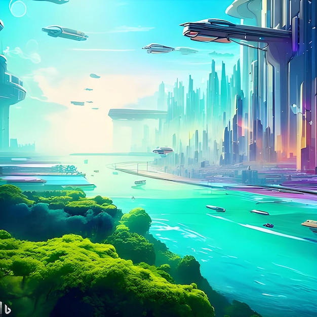 Un horizon urbain futuriste