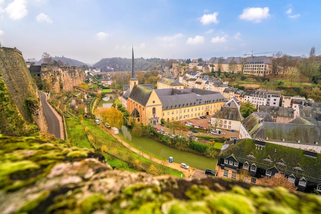 L'horizon de la vieille ville du Luxembourg vu d'en haut