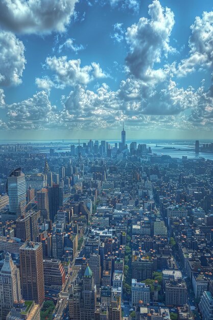 Photo l'horizon de la ville de new york vu d'en haut