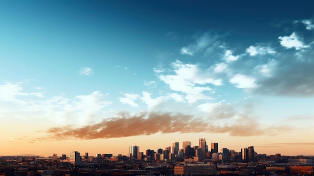 Un horizon de la ville avec un nuage dans le ciel