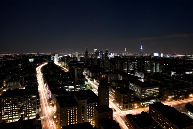 une horizon de la ville la nuit