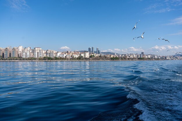 L'horizon d'une ville se reflète dans l'eau