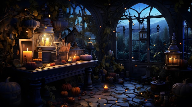 Les horizons mystiques d'Halloween des arrière-plans à thème effrayant et captivant