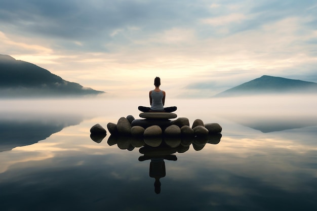 Photo horizontal pour la méditation et la pleine conscience