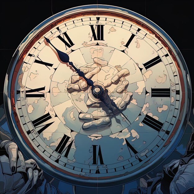 une horloge avec des aiguilles sur le visage