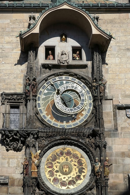 Horloge astronomique à l'hôtel de ville de la vieille ville de Prague