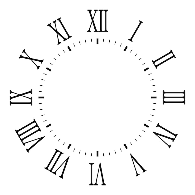 horloge blanche avec un numéro romain isolé sur blanc