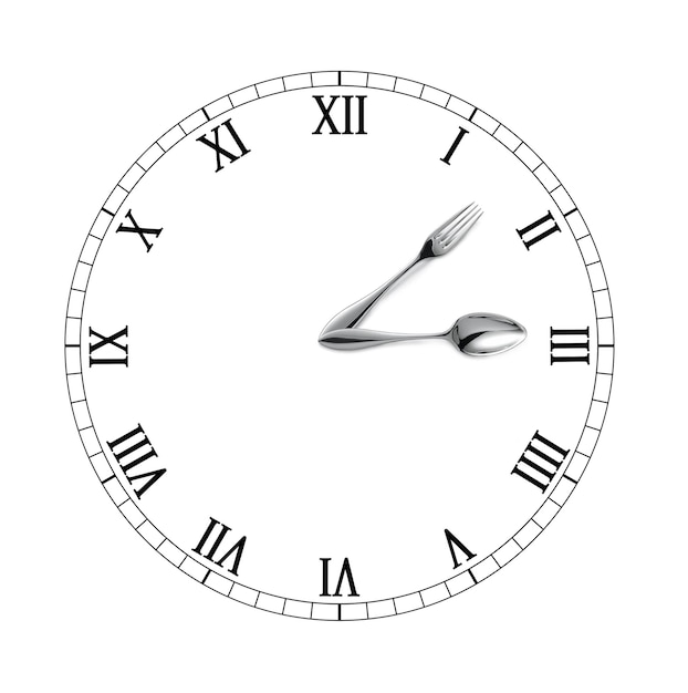 Photo horloge composée d'une cuillère et d'une fourchette