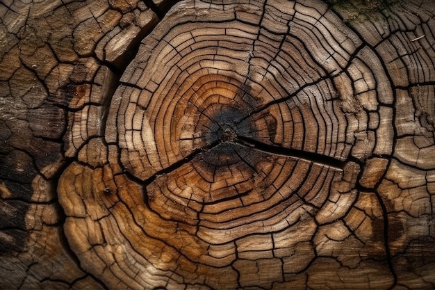 Horloge embarquée dans un tronc d'arbre IA générative