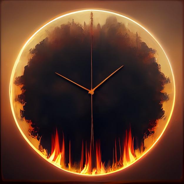 Horloge de feu antique sombre