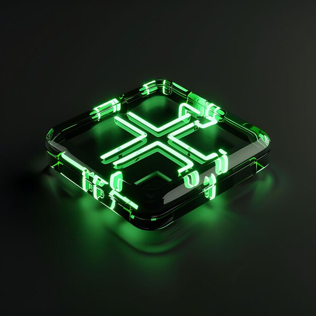 Photo une horloge à led verte avec le numéro 3 dessus