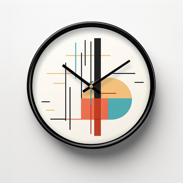 Photo horloge minimalisme style art fond blanc haute qualité