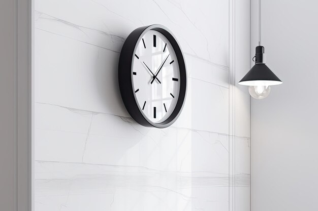 Photo horloge sur un mur avec un fond blanc