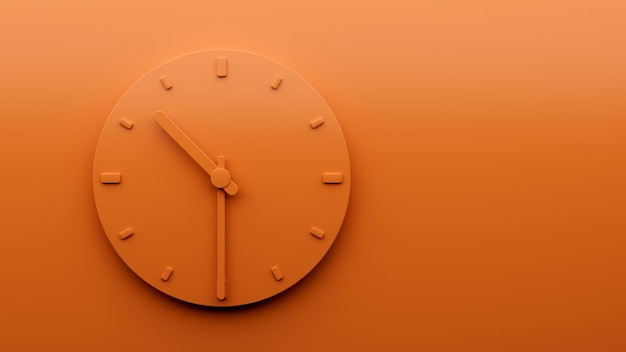 Horloge orange minimale 10 30 heures et demie dix heures abstraite horloge murale minimaliste dix trente