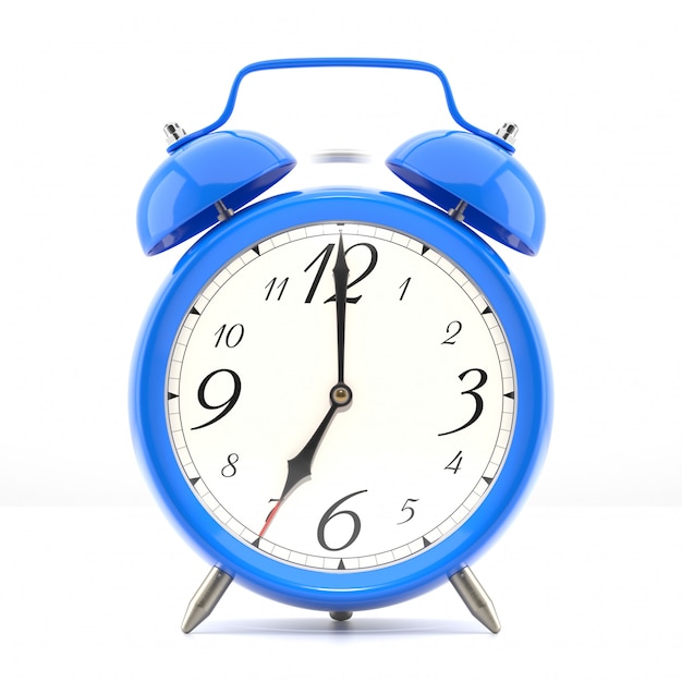 Horloge de réveil sur fond blanc