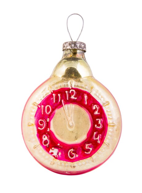 Photo horloge de réveil de jouet de noël soviétique jouet d'arbre de noël en verre vintage