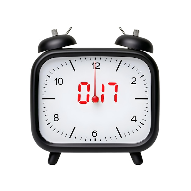 Horloge de réveil noire avec des chiffres numériques rouges Design d'horloge rétro