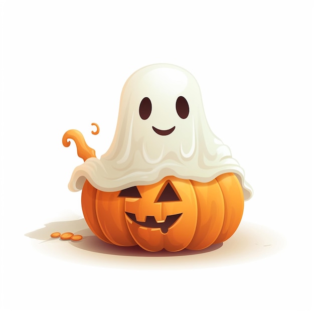 L'horrible fantôme d'Halloween flottant dans les airs