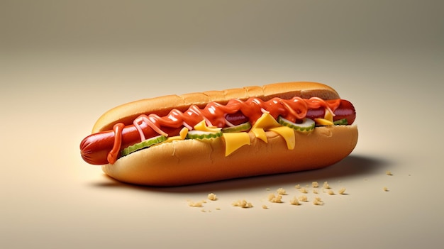 Un hot-dog en 3D