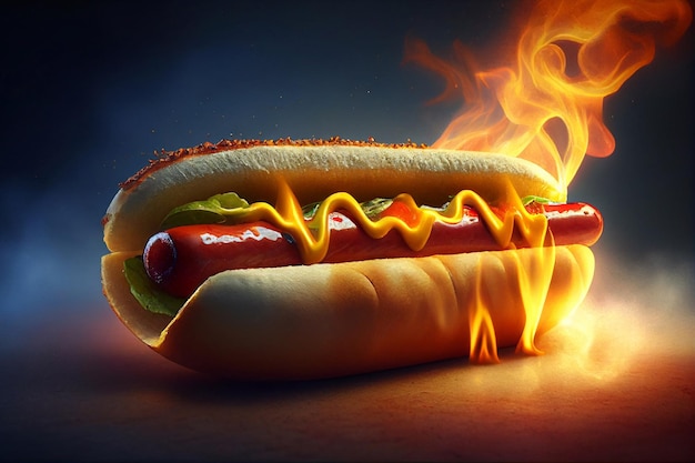 Hot-dog appétissant généré par l'IA