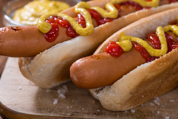 Hot Dog au ketchup et moutarde