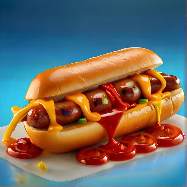 Un hot-dog délicieux en 3D