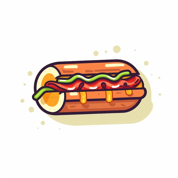 hot-dog logo vecteur plat fond blanc