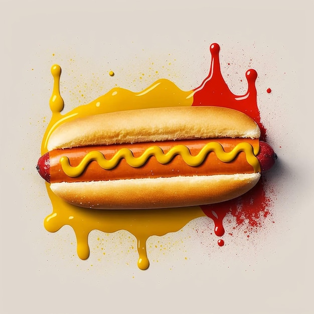 hot dog à la moutarde et au ketchup