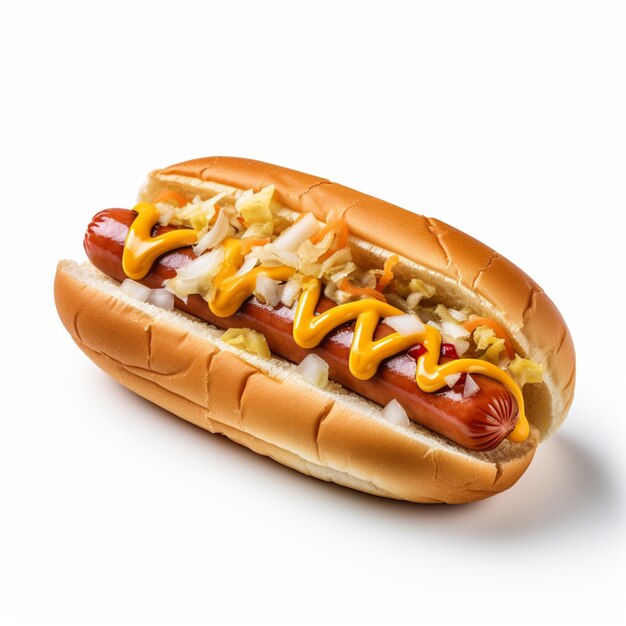Hot dog roll fast food meilleure recette image isolée art généré par Ai