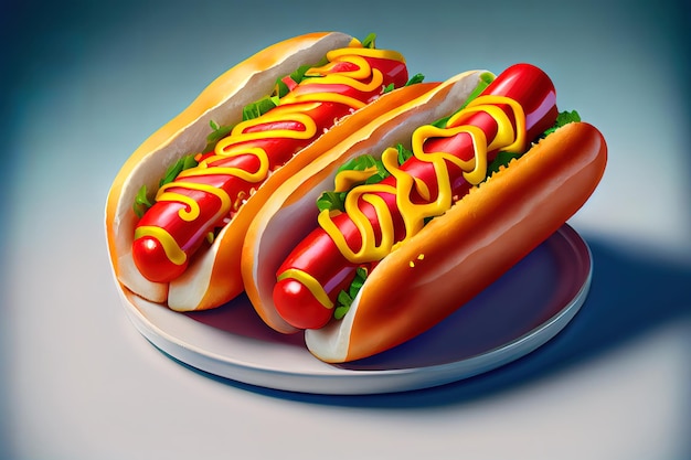 Hot-dogs et légumes sur papier kraft libre