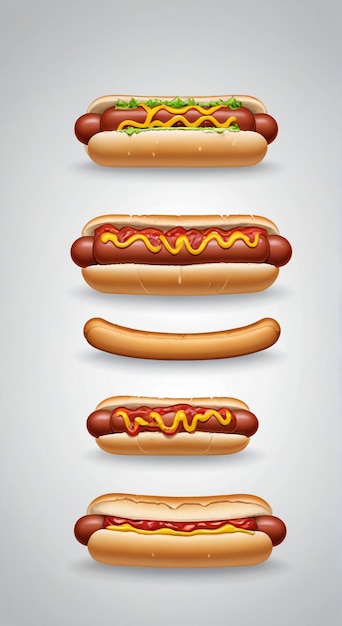 des hot-dogs avec de la moutarde et du ketchup sur le dessus
