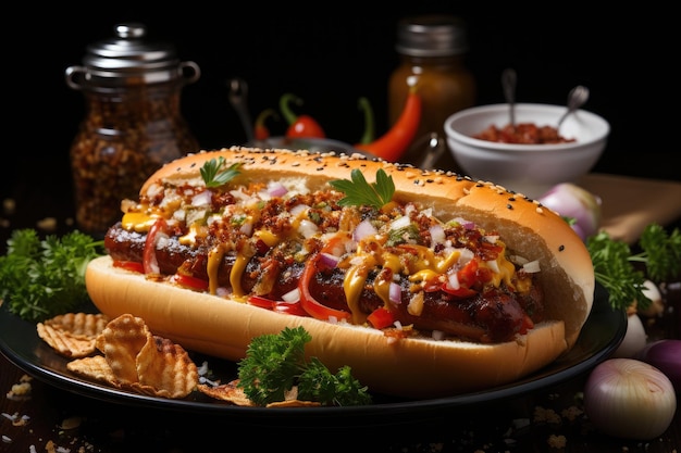 Hot dogs réussis et accompagnements appétissants sur la scène IA générative